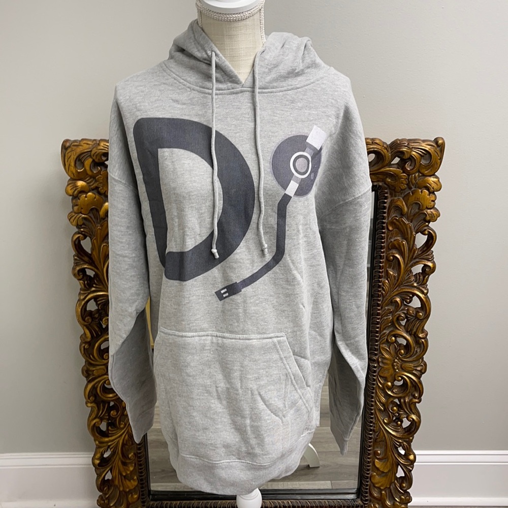 Delta Fleece Grey Hoodie Men Size L Tall